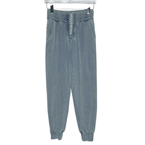 Generation Love S NEW Washed Denim Lace Up Mickey Sweatpants Revolve - Picture 1 of 11